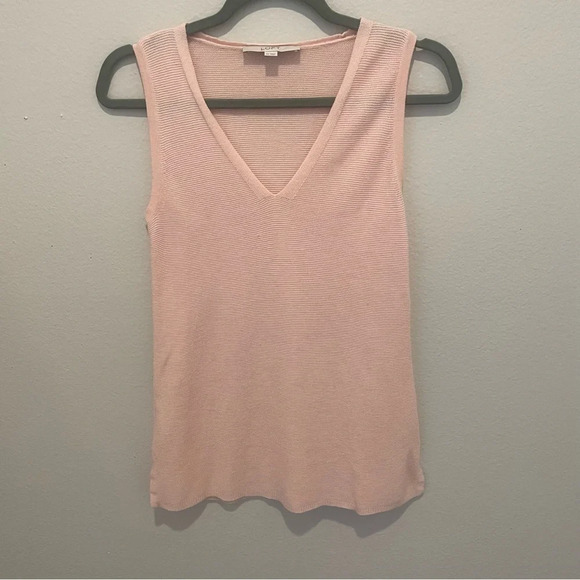 LOFT light pink ramina blend knit v-neck tank top XS - Picture 1 of 9